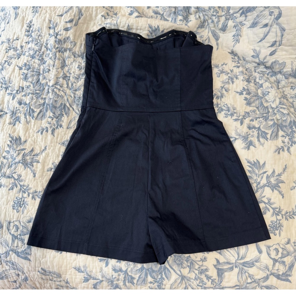 New with Tags Maeve Strapless Bustier Navy Blue Romper Structured Bust, Size 6 - Picture 4 of 9